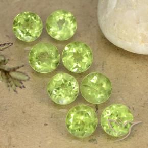 Gemme di Peridoto Verde medio naturale da 4.34 ct, Rotondo, VVS-VS