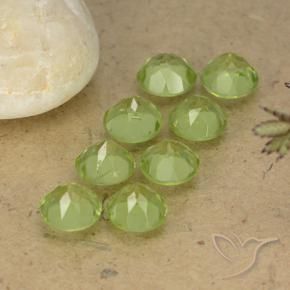 Gemme di Peridoto Verde medio naturale da 4.34 ct, Rotondo, VVS-VS