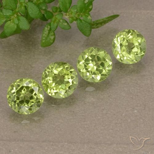 Gemme di Peridoto Verde chiaro e vivace naturale da 1.80 ct, Rotondo, VVS-VS