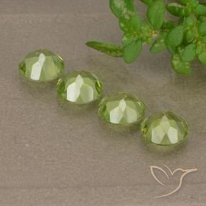 Gemme di Peridoto Verde chiaro e vivace naturale da 1.58 ct, Rotondo, VVS-VS