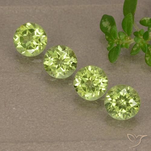 1.56ctw Naturale Verde chiaro e vivace Peridoto, Rotondo, VVS-VS