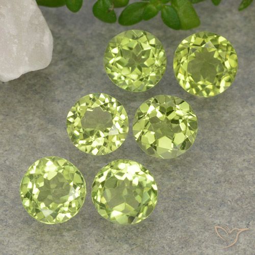 2.22ctw Naturale Verde chiaro Peridoto, Rotondo, VVS-VS