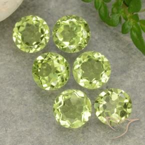 Gemme di Peridoto Verde chiaro naturale da 2.27 ct, Rotondo, VVS-VS