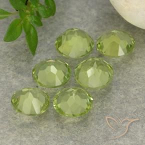 Gemme di Peridoto Verde chiaro naturale da 2.27 ct, Rotondo, VVS-VS