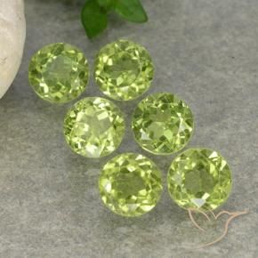 Gemme di Peridoto Verde chiaro e vivace naturale da 2.61 ct, Rotondo, VVS-VS