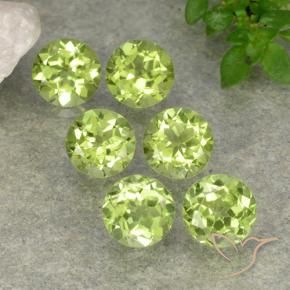 Gemme di Peridoto Verde chiaro naturale da 2.42 ct, Rotondo, VVS-VS