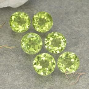 Gemme di Peridoto Verde chiaro naturale da 2.58 ct, Rotondo, VVS-VS