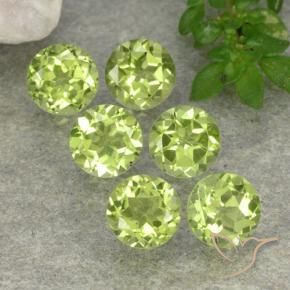 Gemme di Peridoto Verde chiaro naturale da 2.57 ct, Rotondo, VVS-VS