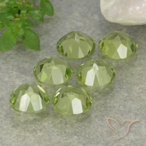 Gemme di Peridoto Verde chiaro naturale da 2.57 ct, Rotondo, VVS-VS