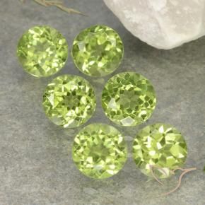Gemme di Peridoto Verde chiaro e vivace naturale da 2.74 ct, Rotondo, VVS-VS