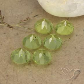 Gemme di Peridoto Verde chiaro e vivace naturale da 2.71 ct, Rotondo, VVS-VS