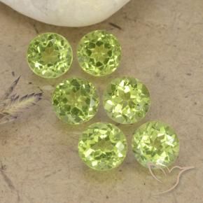 Gemme di Peridoto Verde chiaro e vivace naturale da 2.45 ct, Rotondo, VVS-VS