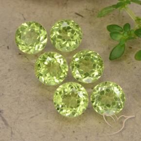 Gemme di Peridoto Verde chiaro e vivace naturale da 2.79 ct, Rotondo, VVS-VS