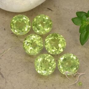Gemme di Peridoto Verde chiaro naturale da 2.73 ct, Rotondo, VVS-VS