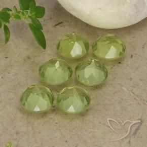 Gemme di Peridoto Verde chiaro naturale da 2.73 ct, Rotondo, VVS-VS
