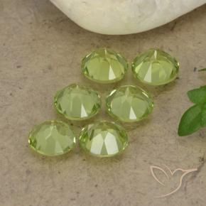 Gemme di Peridoto Verde chiaro e vivace naturale da 2.38 ct, Rotondo, VVS-VS