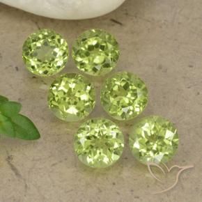 Gemme di Peridoto Verde chiaro naturale da 2.72 ct, Rotondo, VVS-VS