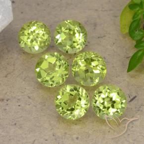 Gemme di Peridoto Verde chiaro naturale da 2.59 ct, Rotondo, VVS-VS