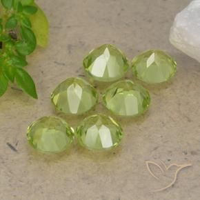Gemme di Peridoto Verde chiaro naturale da 2.59 ct, Rotondo, VVS-VS