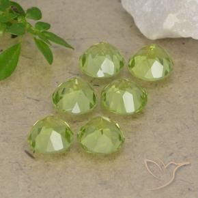 Gemme di Peridoto Verde chiaro e vivace naturale da 2.72 ct, Rotondo, VVS-VS