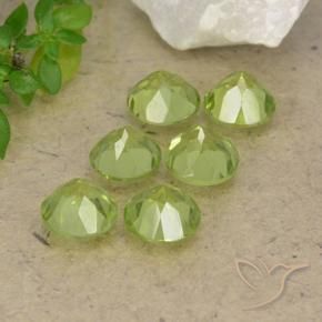 Gemme di Peridoto Verde chiaro naturale da 2.52 ct, Rotondo, VVS-VS