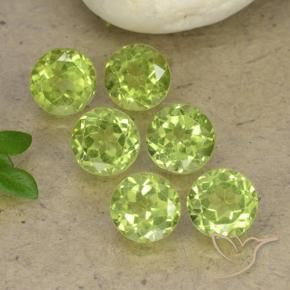 Gemme di Peridoto Verde chiaro naturale da 2.78 ct, Rotondo, VVS-VS