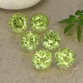 Gemme di Peridoto Verde chiaro e vivace naturale da 2.67 ct, Rotondo, VVS-VS