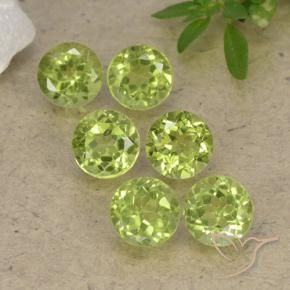 Gemme di Peridoto Verde chiaro e vivace naturale da 2.57 ct, Rotondo, VVS-VS