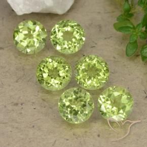 Gemme di Peridoto Verde chiaro naturale da 2.66 ct, Rotondo, VVS-VS