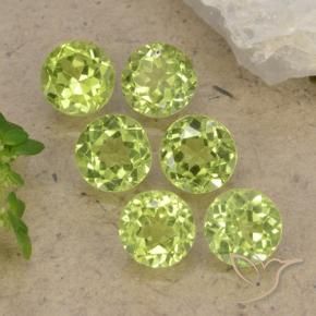 Gemme di Peridoto Verde chiaro naturale da 2.49 ct, Rotondo, VVS-VS