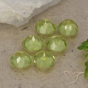 Gemme di Peridoto Verde chiaro naturale da 2.49 ct, Rotondo, VVS-VS