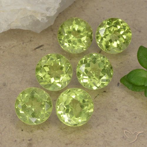 2.65ctw Naturale Verde chiaro e vivace Peridoto, Rotondo, VVS-VS