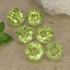 Gemme di Peridoto Verde chiaro e vivace naturale da 2.65 ct, Rotondo, VVS-VS