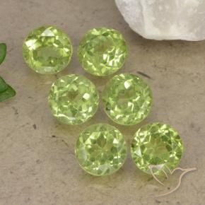 Gemme di Peridoto Verde chiaro e vivace naturale da 2.81 ct, Rotondo, VVS-VS