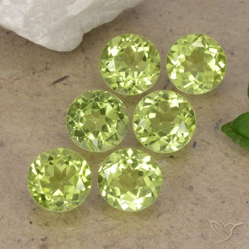 2.56ctw Naturale Verde chiaro Peridoto, Rotondo, VVS-VS