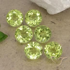 Gemme di Peridoto Verde chiaro naturale da 2.56 ct, Rotondo, VVS-VS