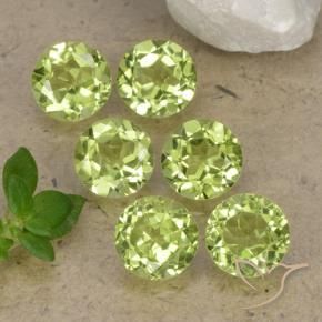 Gemme di Peridoto Verde chiaro e vivace naturale da 2.37 ct, Rotondo, VVS-VS