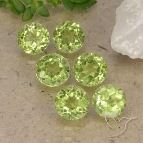 Gemme di Peridoto Verde chiaro e vivace naturale da 2.66 ct, Rotondo, VVS-VS