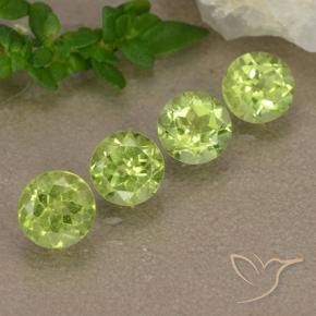 Gemme di Peridoto Verde chiaro naturale da 1.75 ct, Rotondo, VVS-VS