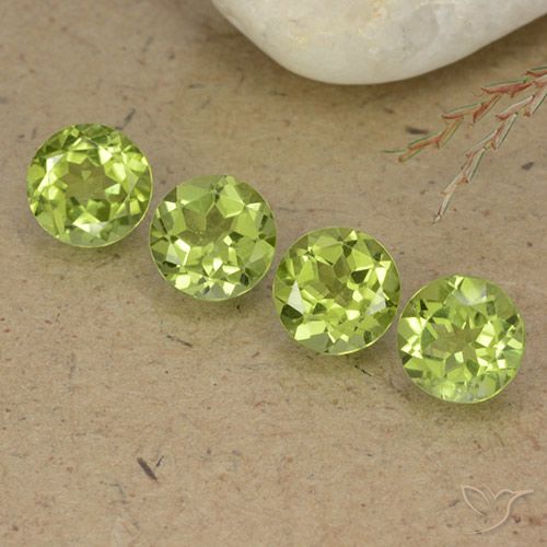 3.24ctw Naturale Verde chiaro Peridoto, Rotondo, VS