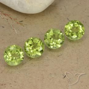 Gemme di Peridoto Verde chiaro naturale da 3.24 ct, Rotondo, VS