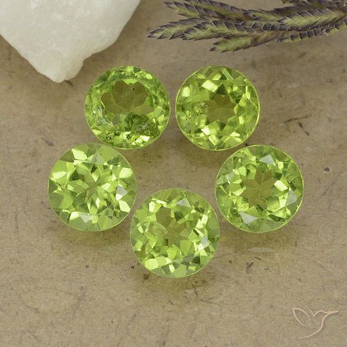 4.51ctw Naturale Verde chiaro e vivace Peridoto, Rotondo, VS
