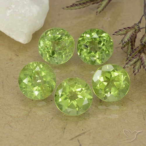 4.77ctw Naturale Verde chiaro e vivace Peridoto, Rotondo, VS