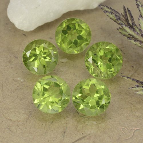 4.75ctw Naturale Verde chiaro e vivace Peridoto, Rotondo, VVS-VS