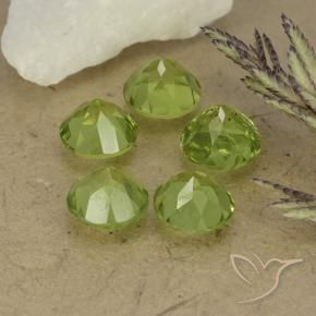 Gemme di Peridoto Verde chiaro e vivace naturale da 4.75 ct, Rotondo, VVS-VS