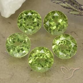 Gemme di Peridoto Verde chiaro e vivace naturale da 4.85 ct, Rotondo, VS