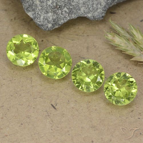 2.91ctw Naturale Verde chiaro e vivace Peridoto, Rotondo, VS