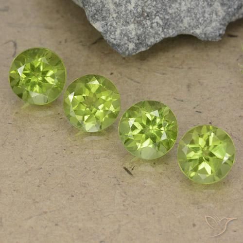 3.90ctw Naturale Verde chiaro e vivace Peridoto, Rotondo, VVS-VS