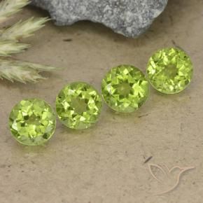 Gemme di Peridoto Verde medio naturale da 3.53 ct, Rotondo, VS