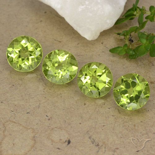 3.32ctw Naturale Verde giallastro vivace Peridoto, Rotondo, VS